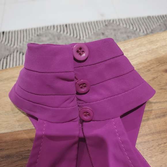 Boutique Vintage Keyhole Choker Off Shoulder Bishop Sleeve Satin Top - Picture 7 of 14